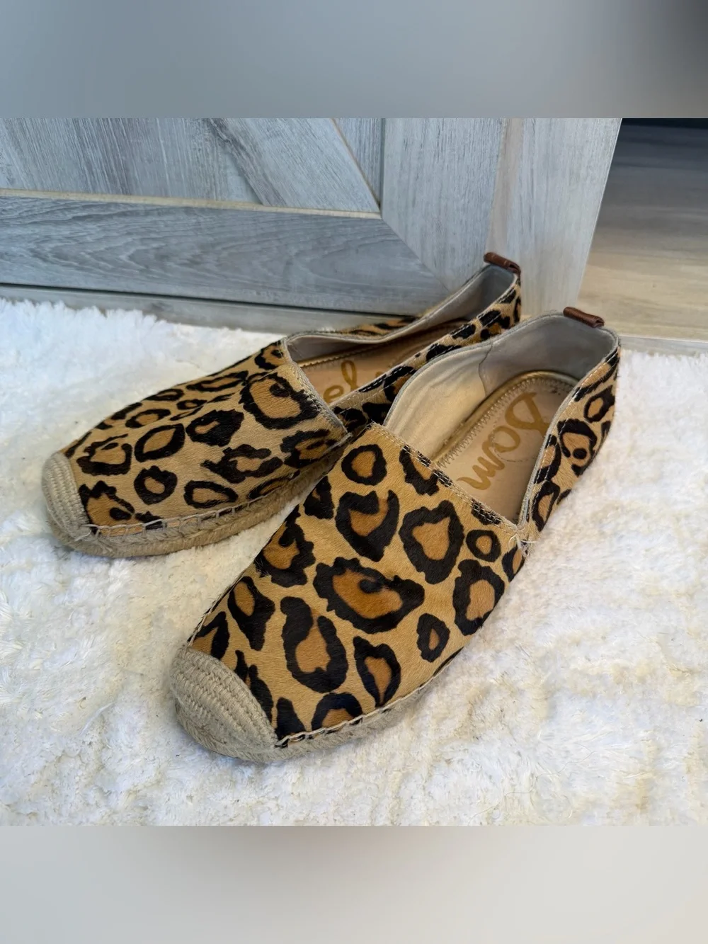 Sam Edelman - Women's Leopard Espadrille Slip On Sandal 8